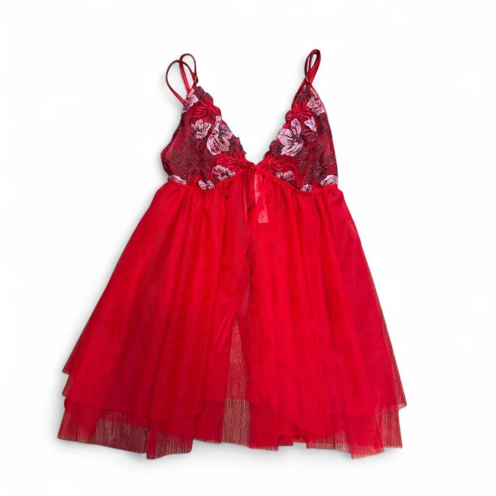 Victorias secret red lace babydoll